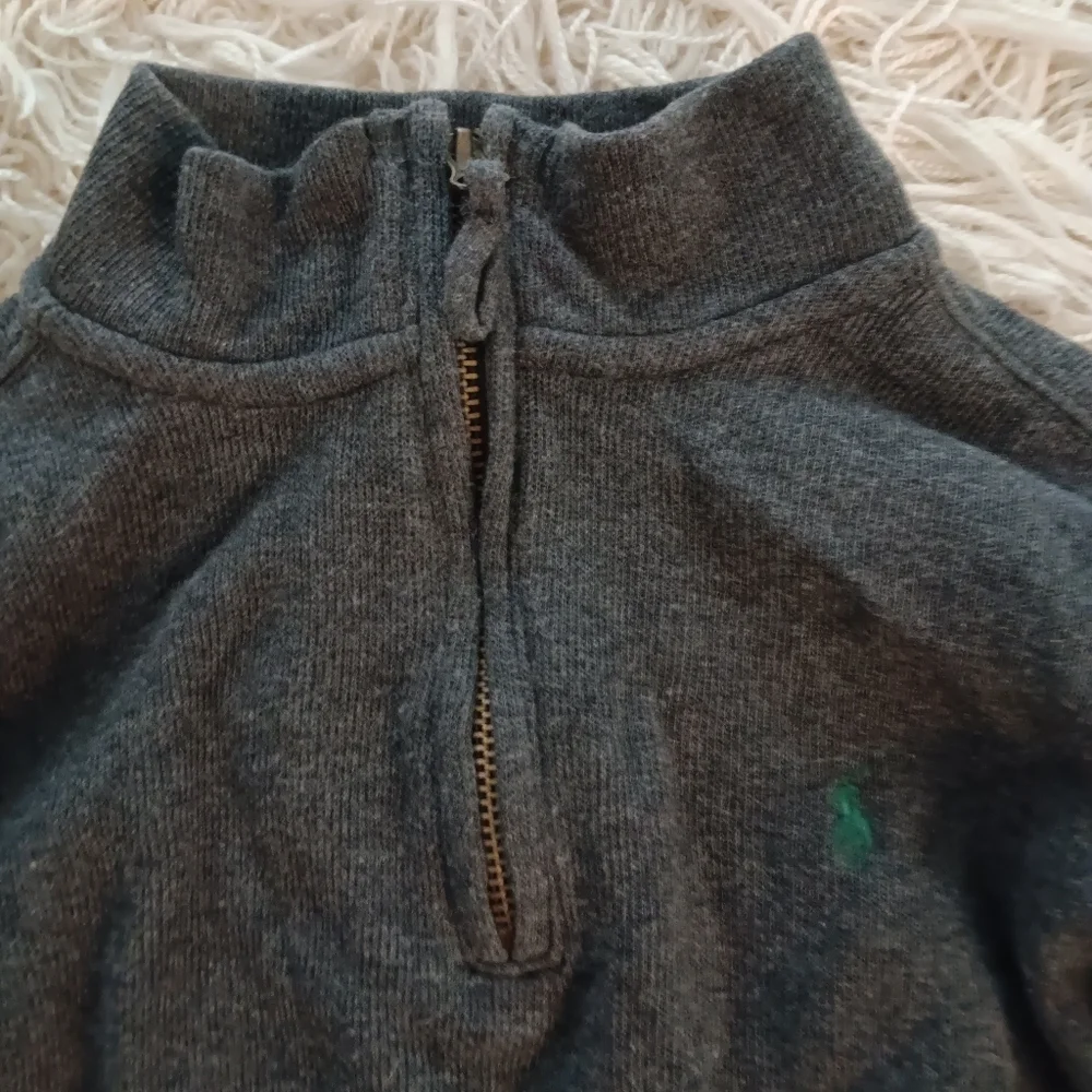 Polo Ralph Lauren Sweater Boys Size 6 Gray Cotton Knit 1/4 Zip